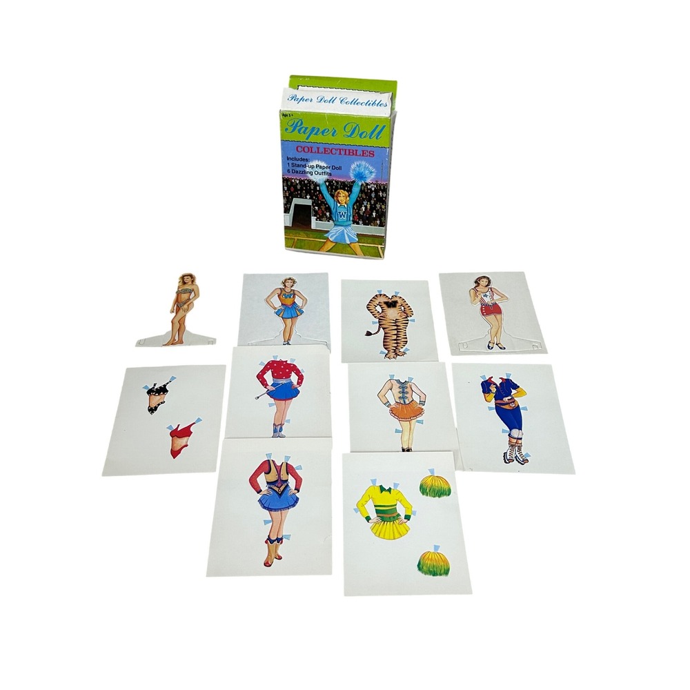 Paper Doll Collectibles Cheerleader Paper‎ Doll Stand Up & 6 Outfits